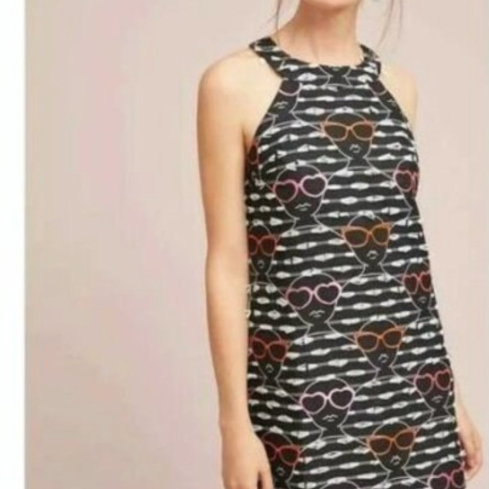 Anthropologie Hutch Shift Dress sz. M sunglasses embroidery halter